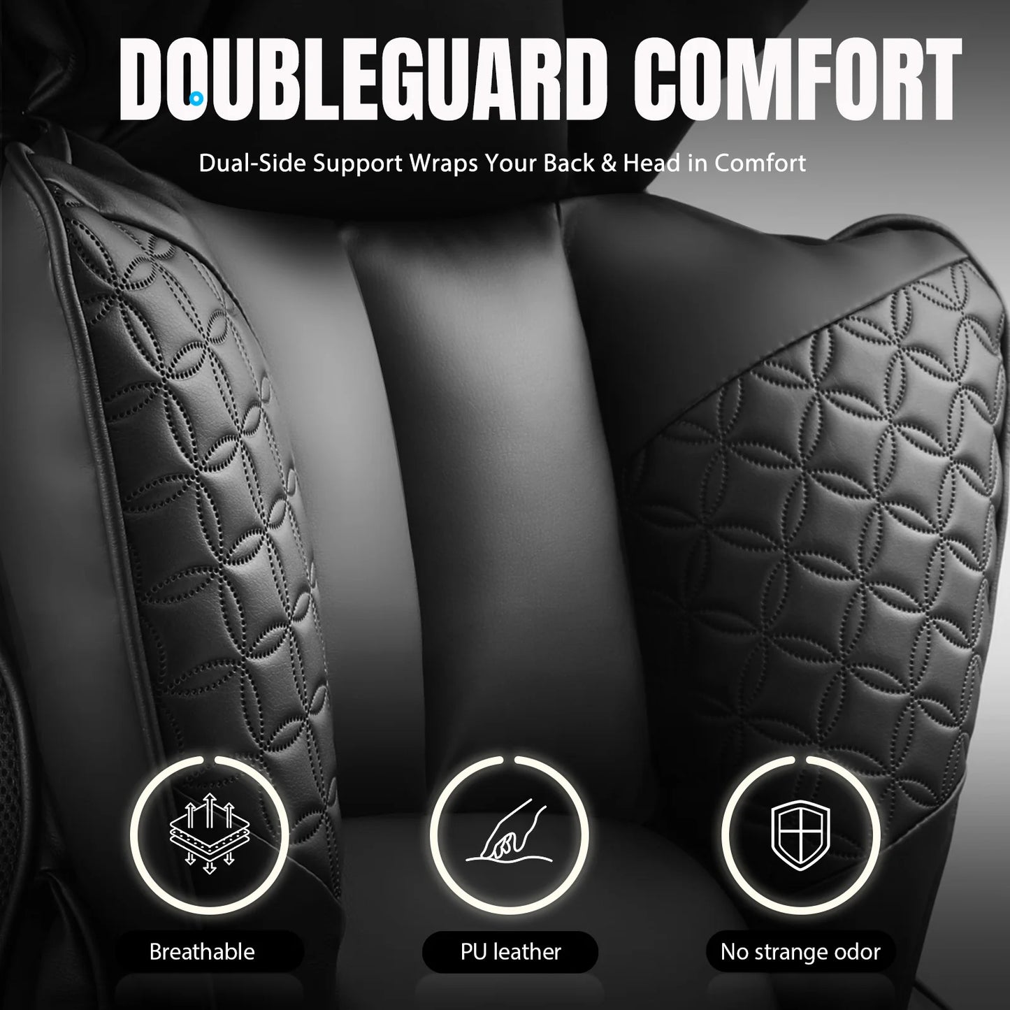 Office Chair Ergonomic Leather High Back Gaming Chair with Footrest, Adjustable Armrests