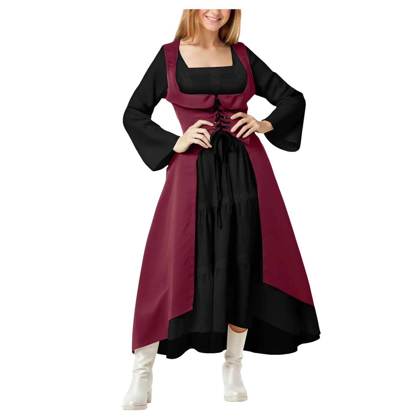 Halloween Plus Size Open Shoulder Elegant Party Dresses For Teens 2024 Lace Half Sleeve Gothic Dress Clothing Female