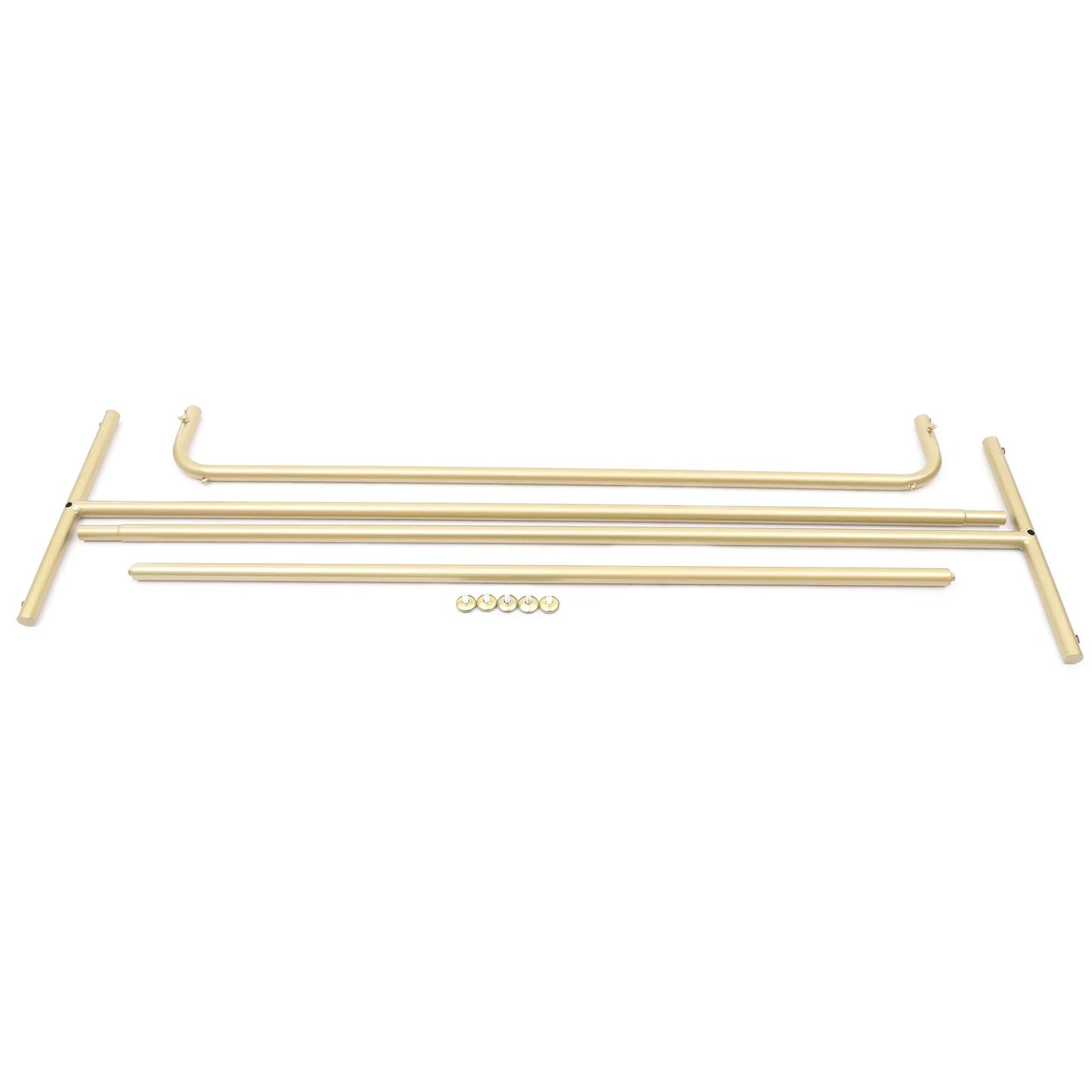 Sturdy Clothes Rack: High-Quality Materials, Rectangular Design for Strong Load Capacity, Stylish Gold Finish for Home or Store