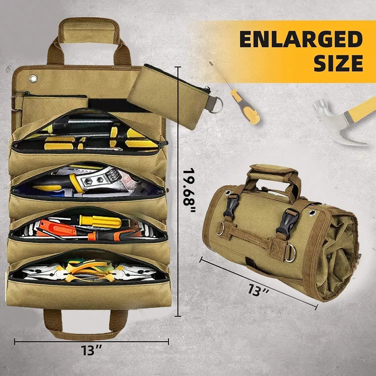 Tool Roll Bag Oxford Cloth, Roll Bag Storage Bag, Hardware Tool Storage Bag, With Removable Tool Bag, Waterproof, Waterproof