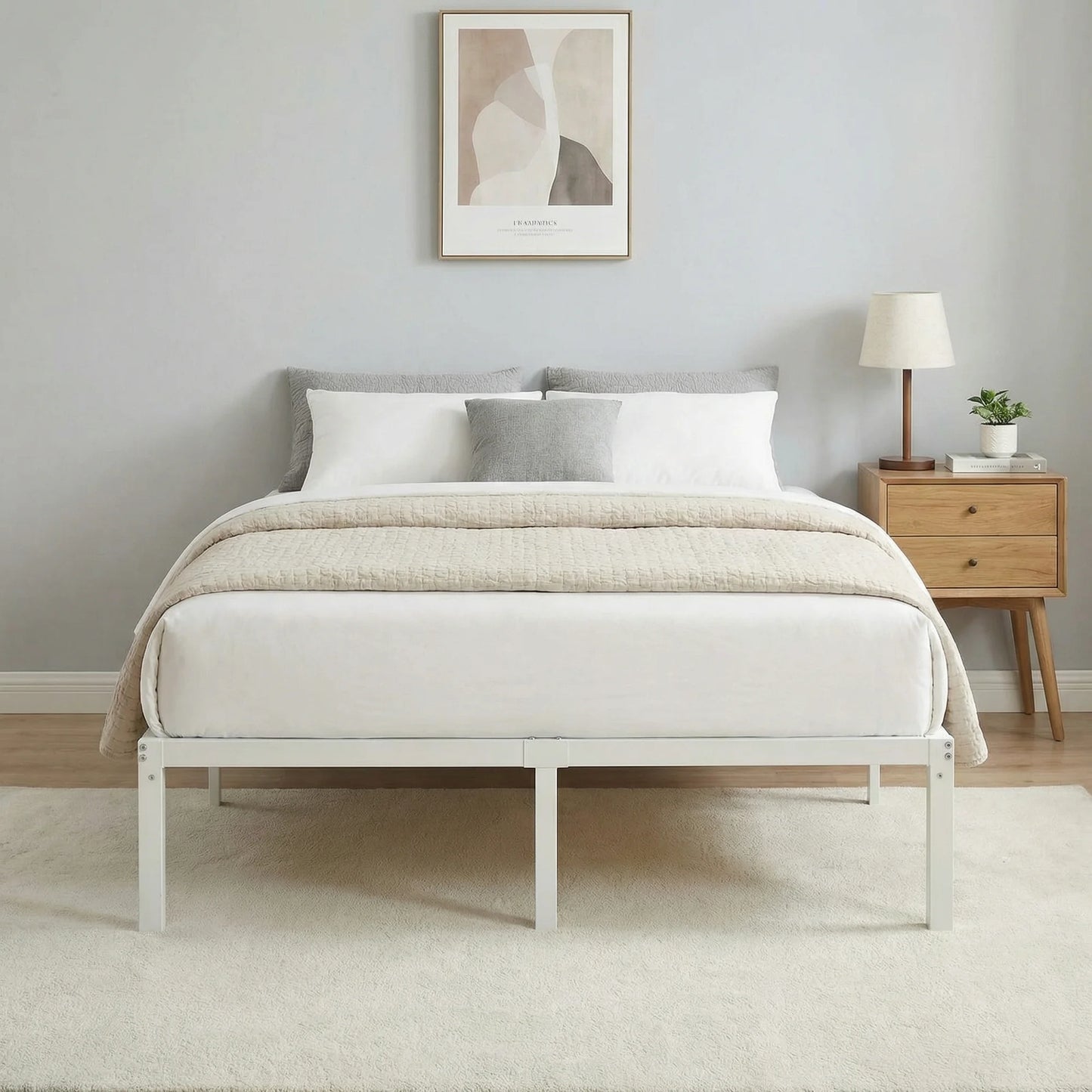 HOOMIC Heavy-Duty Metal Bed Frame With Under-Bed Storage Easy Assembly