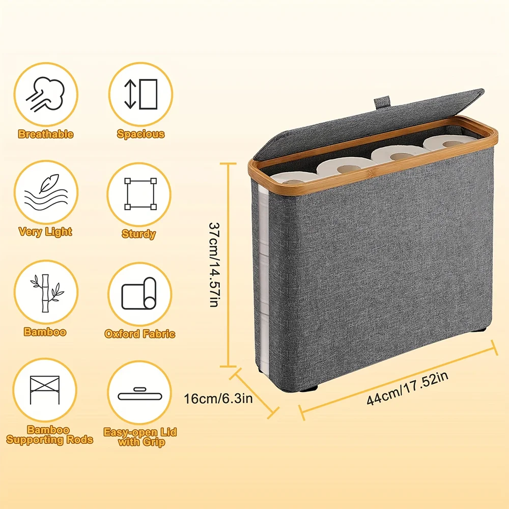 Toilet Paper Storage for Bathroom, Laundry Basket, Ultra-Thin Roll Paper Storage Box for Storing Tissues And Accessories