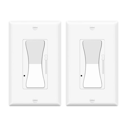 2 Pack Decora Dimmer Light Switch Single Pole / 3-Way - LED / Incandescent / CFL