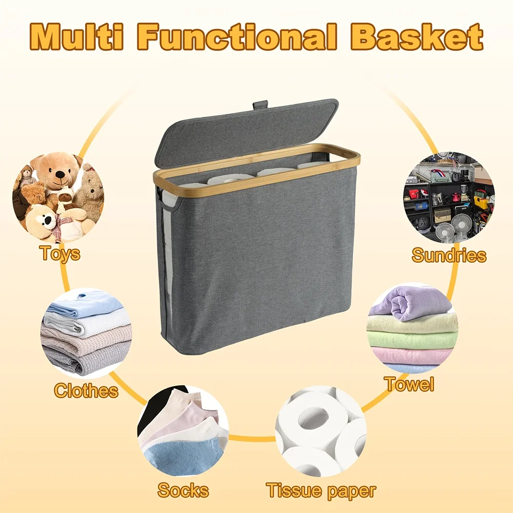 Toilet Paper Storage for Bathroom, Laundry Basket, Ultra-Thin Roll Paper Storage Box for Storing Tissues And Accessories
