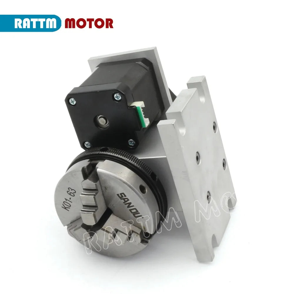【EU US】CNC Lathe Kit Fourth 4th A Rotary axis K11-65mm / K12-65mm With 3 4 Jaws Chuck