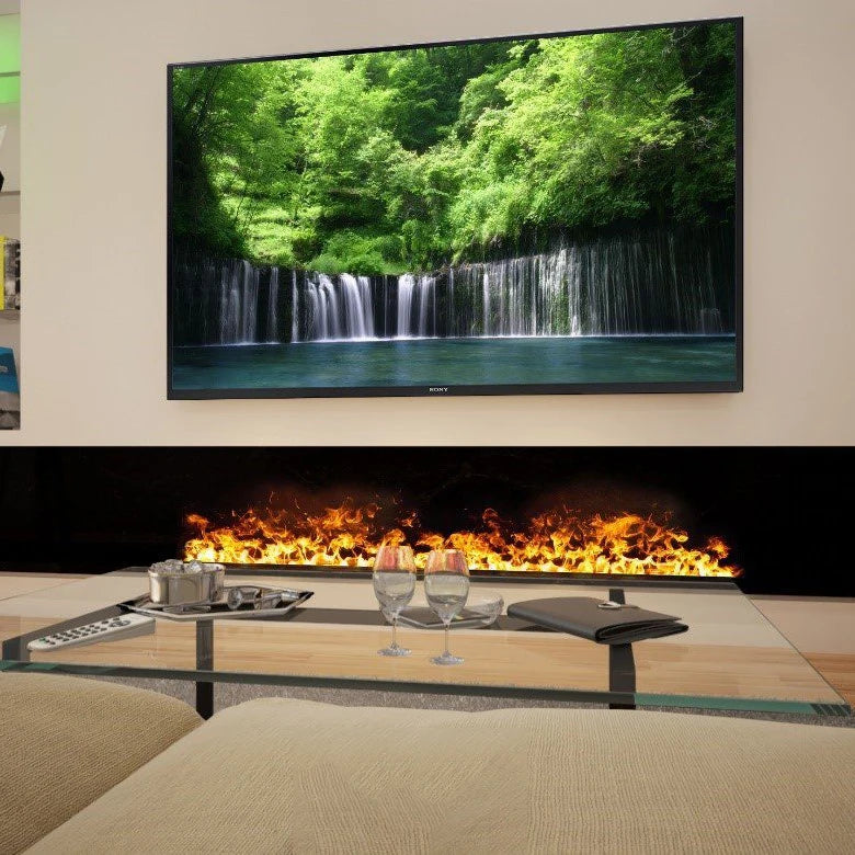 Smart water vapor fireplace, 3D flame effect, Tuya APP control,simulated burning wood sound, environmentally friendly humidifier