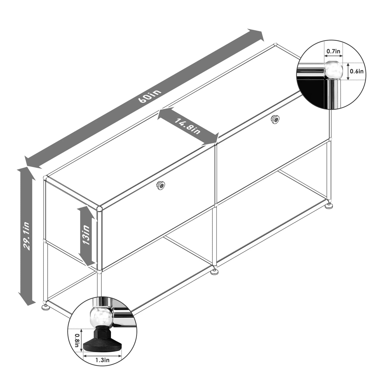Furgle Modern Storage Cabinet Free Standing Organizer