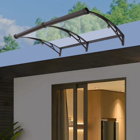 Modern Aluminum Alloy, PC Board Front Door Awning, Window Door Awning Canopy, Arched Rain Shelter