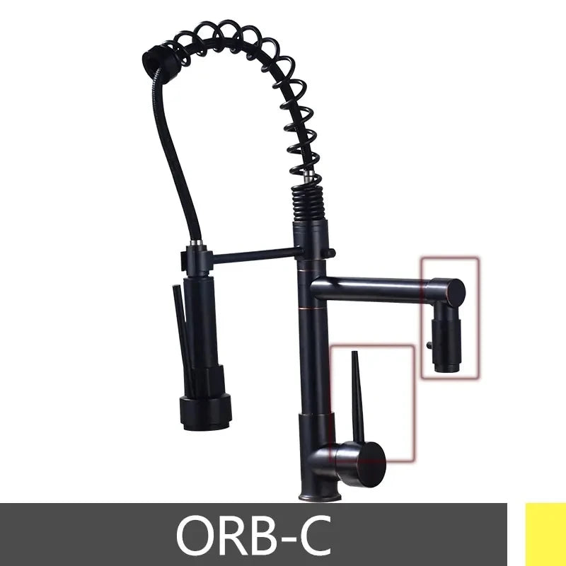 Popular Kitchen Spring Sink Faucet Rose Gold Color New Matching Hot Cold Bath Mixer Tap Modern Free Rotation Pull Down Spout