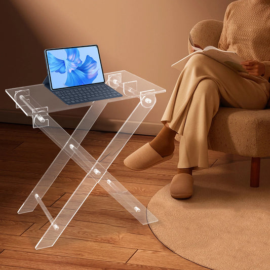 Foldable Acrylic Folding Table Computer Stand Folding Coffee Table for Living Room, Bed Room