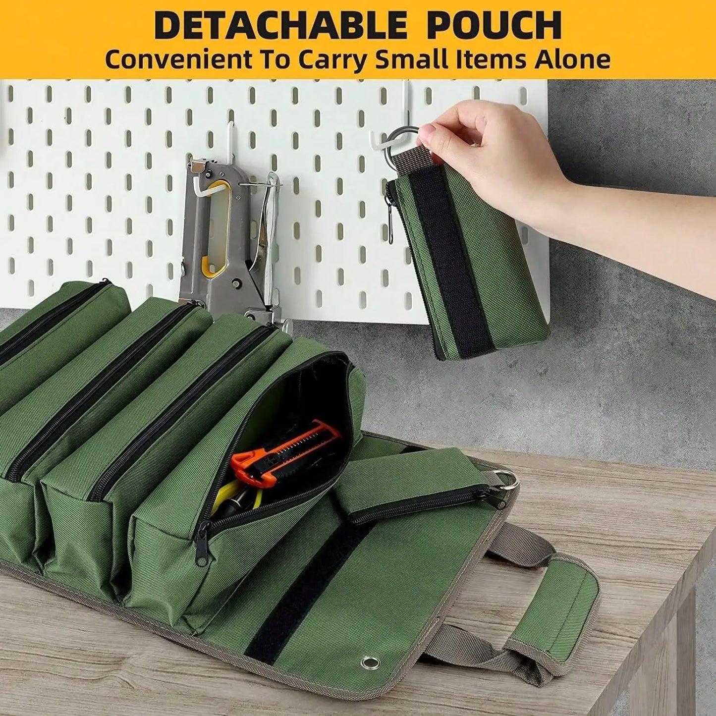 Tool Roll Bag Oxford Cloth, Roll Bag Storage Bag, Hardware Tool Storage Bag, With Removable Tool Bag, Waterproof, Waterproof