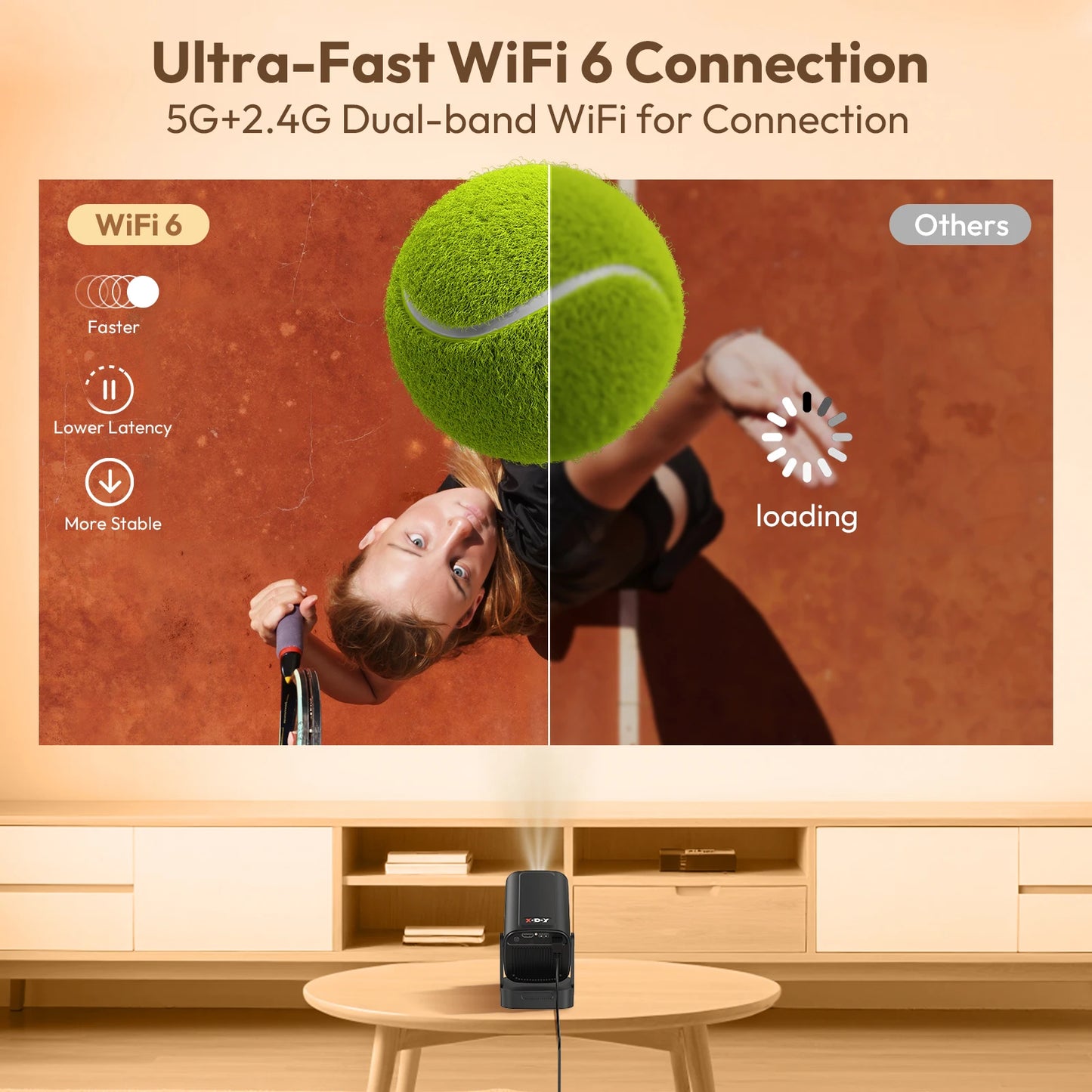 XGODY 4K HD 300ANSI Projector Cinema Bluetooth WiFi 1080P Android Home Theater Smart