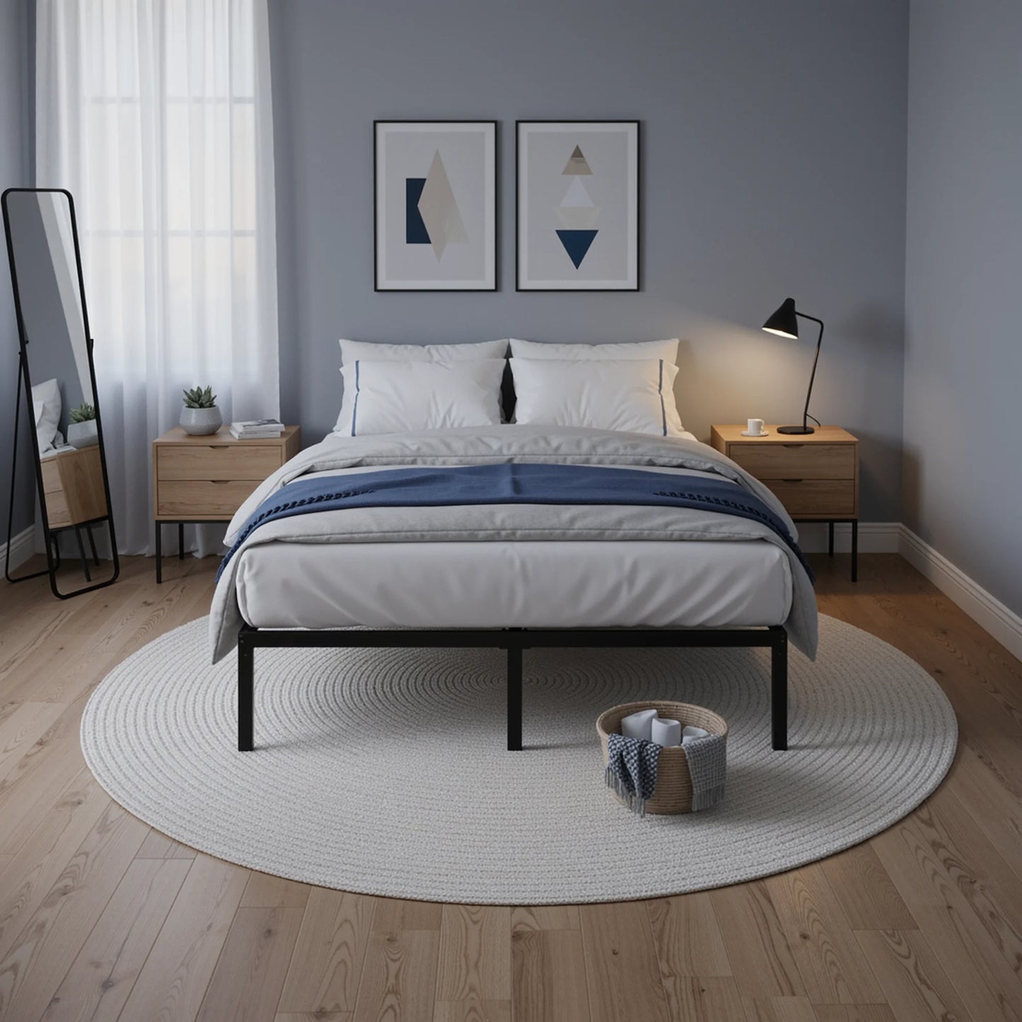 HOOMIC Heavy-Duty Metal Bed Frame With Under-Bed Storage Easy Assembly