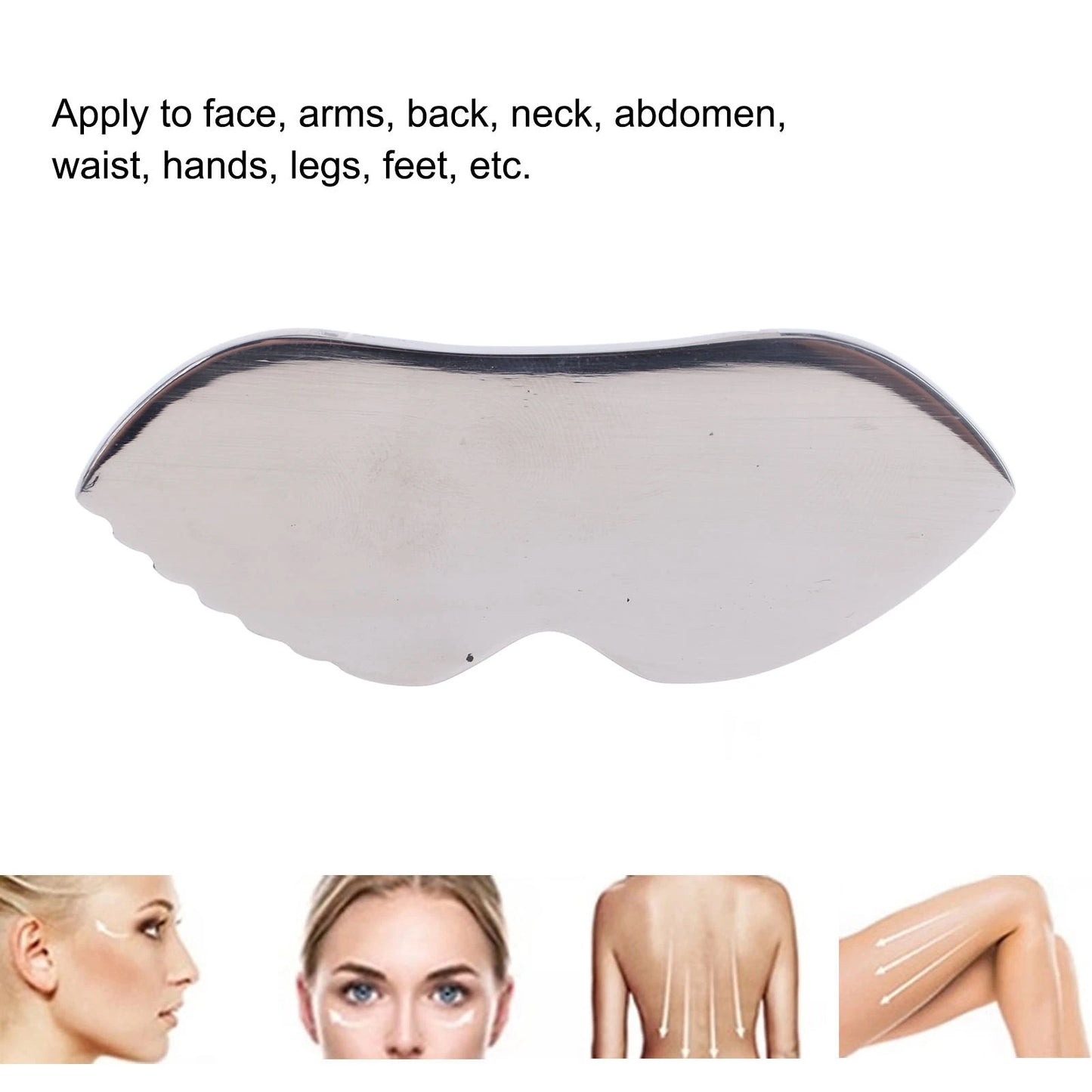 Gua Sha Massage Board Comb Edge 304 Stainless Steel Smoother Surfaces Gua Sha Tool for Soft Tissue Pain Relief Body Care