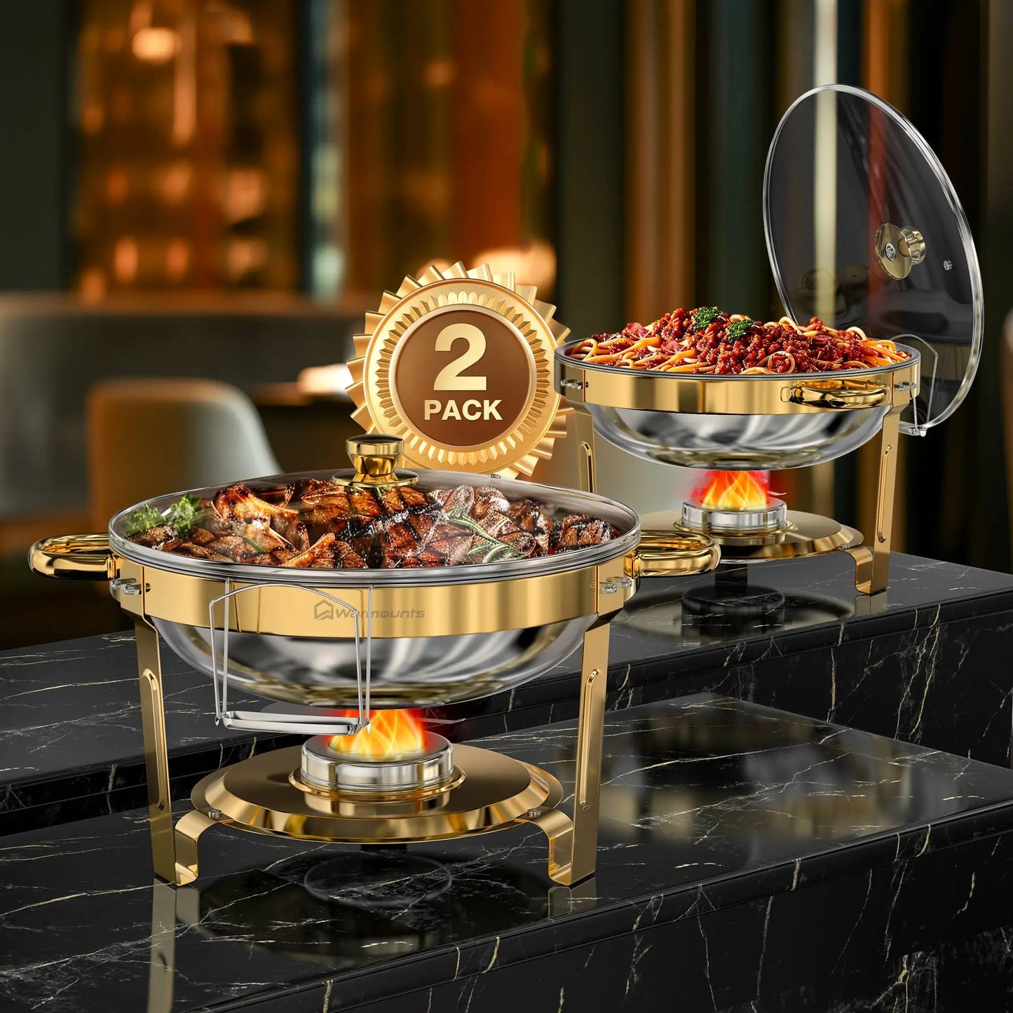 Chafing Dishes Buffet Set For Parties Round Stainless Steel Warmer