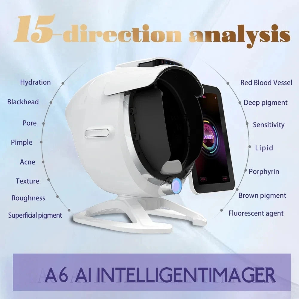 Bitmoji 3D skin analyzer Big Screen A6 Magic Mirror Skin Analyzer Machine Facial Skin Analysis With Handheld Skin Microimager
