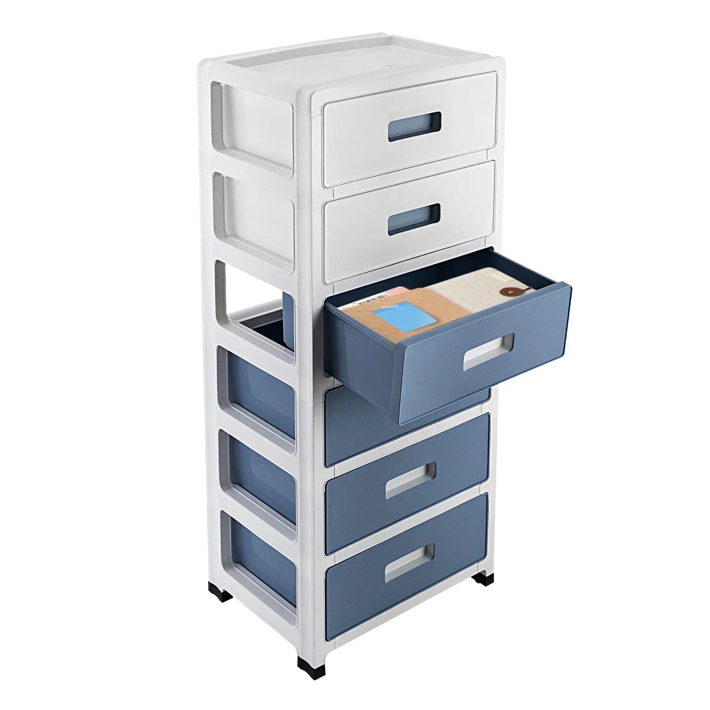 6-Drawer File Cabinet with Lockable Drawers Office Organizer with Silent Wheels Multi-Layer Storage Home & Office Filing Cabinet