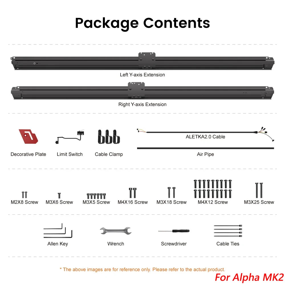 AlgoLaser DIY KIT /Alpha MK1/Alpha MK2 Y-Axis Extension Kit Laser Engraver Expand Working Area to 33.46" x 15.75"（850mm*400mm)