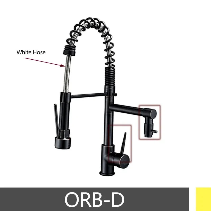 Popular Kitchen Spring Sink Faucet Rose Gold Color New Matching Hot Cold Bath Mixer Tap Modern Free Rotation Pull Down Spout