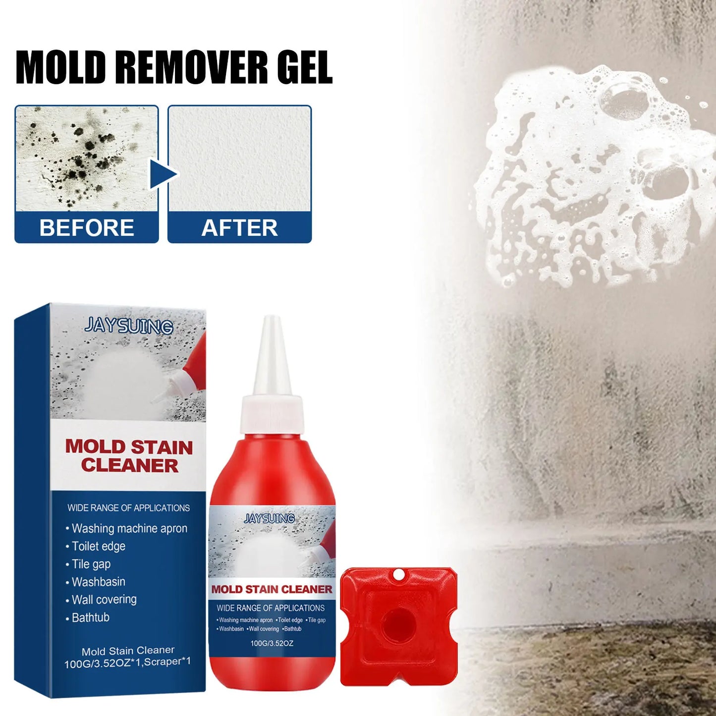 10pcs Mold Remover Gel Household Kitchen Toilet Wall Cleaning Cleaner Furniture Tile Dust Stain Removal Mildew Remover Agent