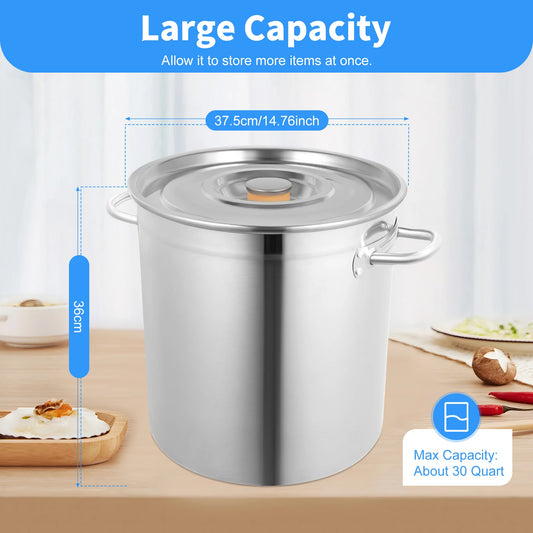 Durable Stainless Steel Stock Pot With Cover And Handles