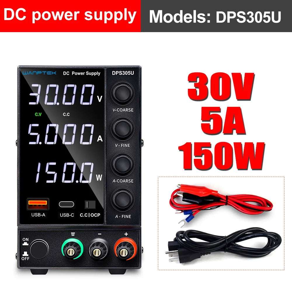 DC power supply adjustable 4 digit lab Bench power source 30V 10A 60V 5A AC switching Stabilized power supply Wanptek DPS3010U
