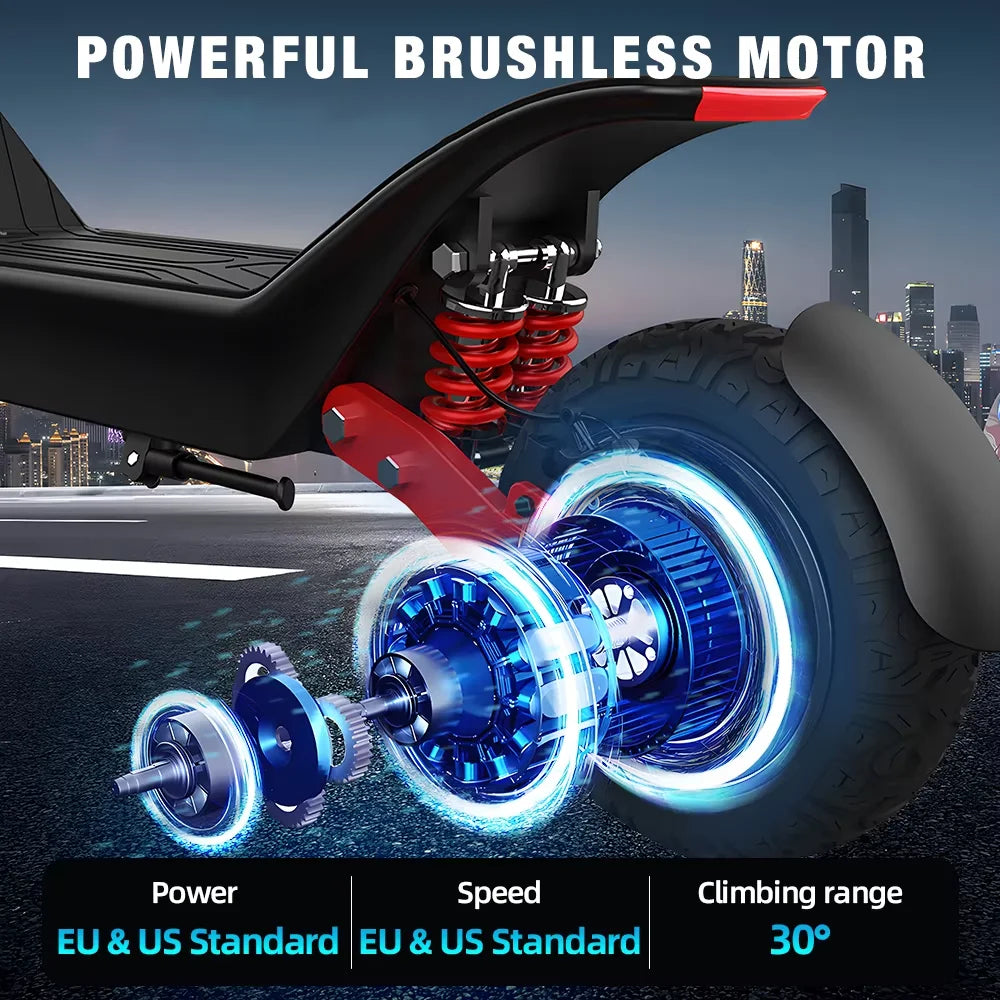 Newly designed 1000W dual motor off-road scooter 48V18.2AH power lithium battery all terrain foldable adult heavy-duty electric