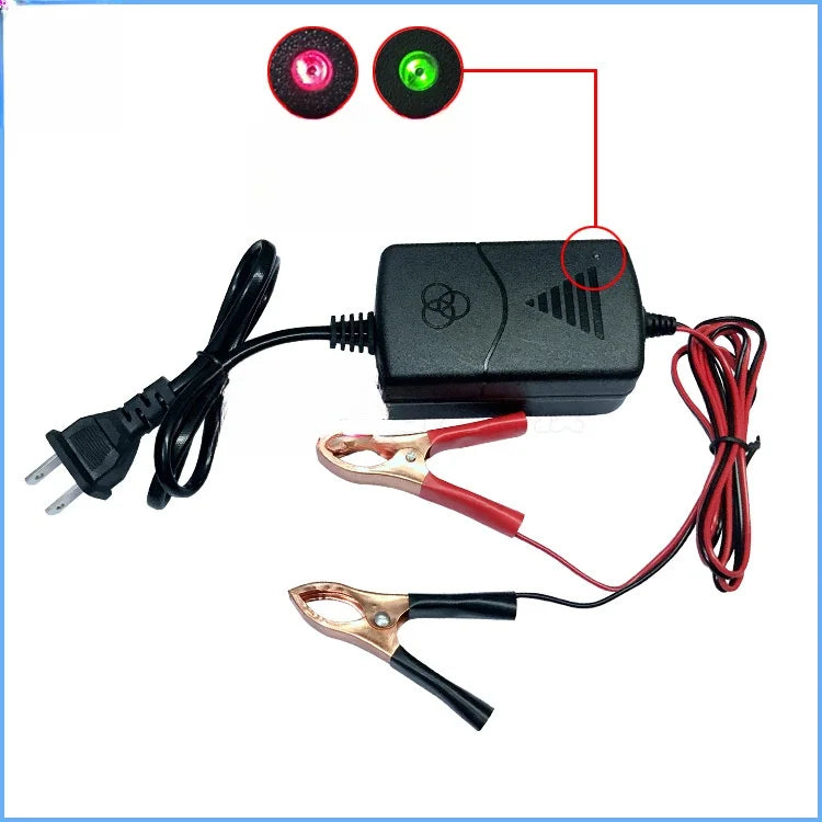 1A Lead-Acid With Indicator Light 14.4 Volt Dual Wire Alligator Clip Camping Auto Charging Socket Smart 12V Car Battery Charger
