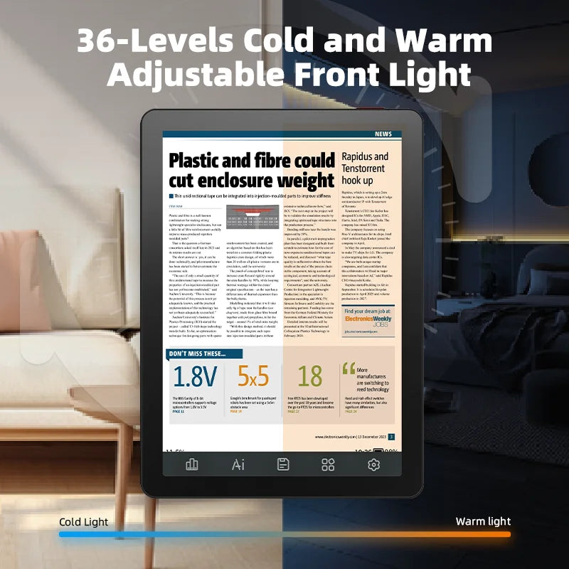 Bigme B6 ereader, 6-inch portable E-paper Ebook Reader, 300PPI 36-level front light electronic book, Android 14 with Google Play