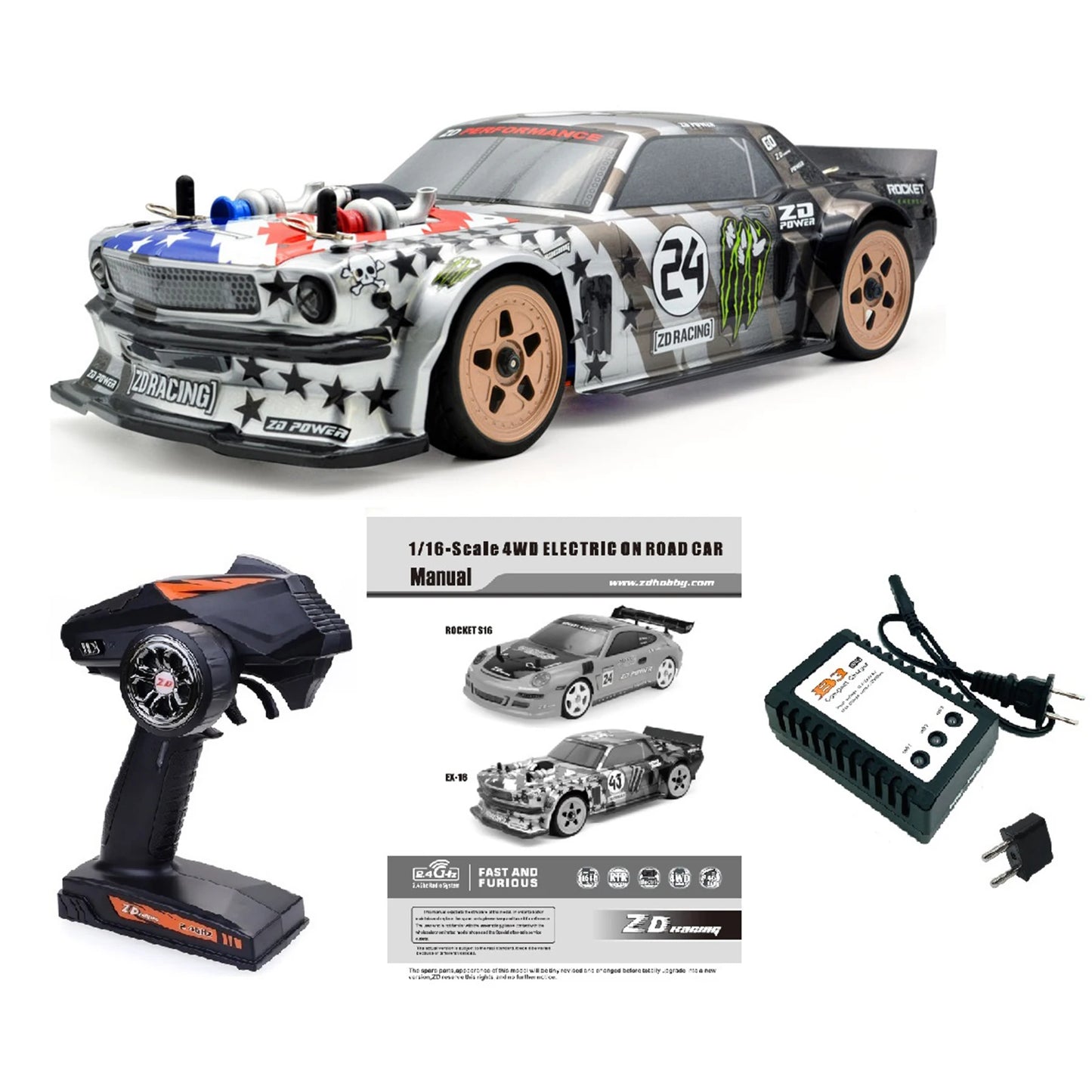 【Licensed New】ZD Racing 1/16 EX-16 On-Road Racer — Pro Drift Model & Collectible