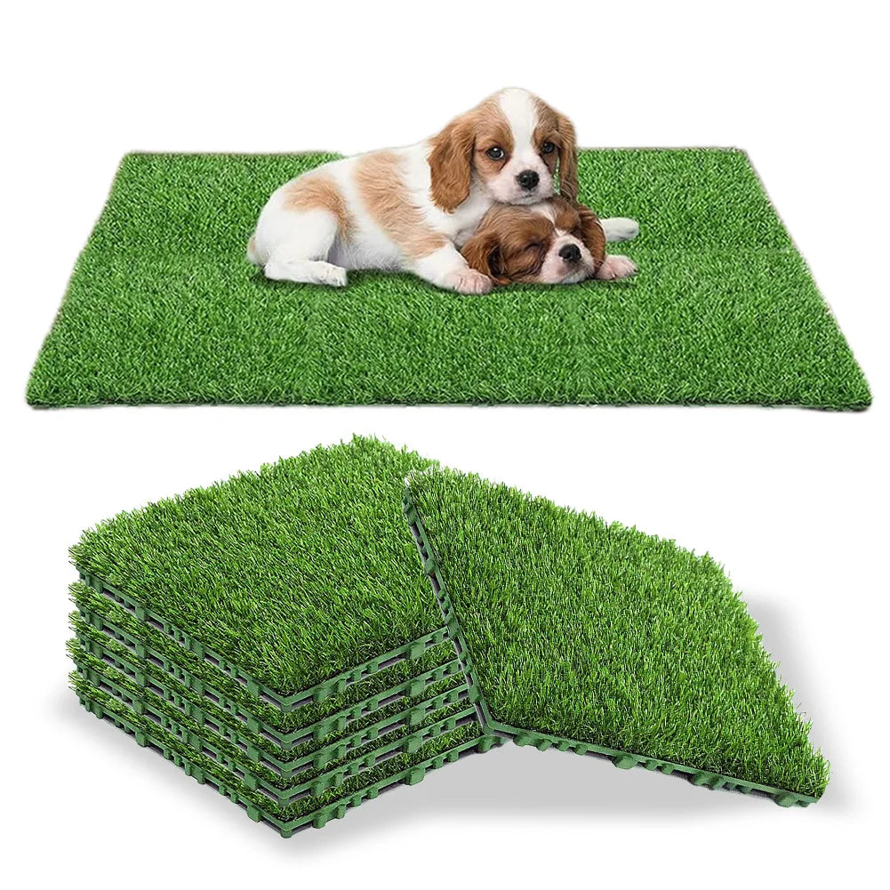 10 Pcs 12 Inchx12 Inch Realistic Grass Turf Tile Interlocking Grass Deck Tiles Turf Mat Grass Rug for Garden Lawn Patio Balcony