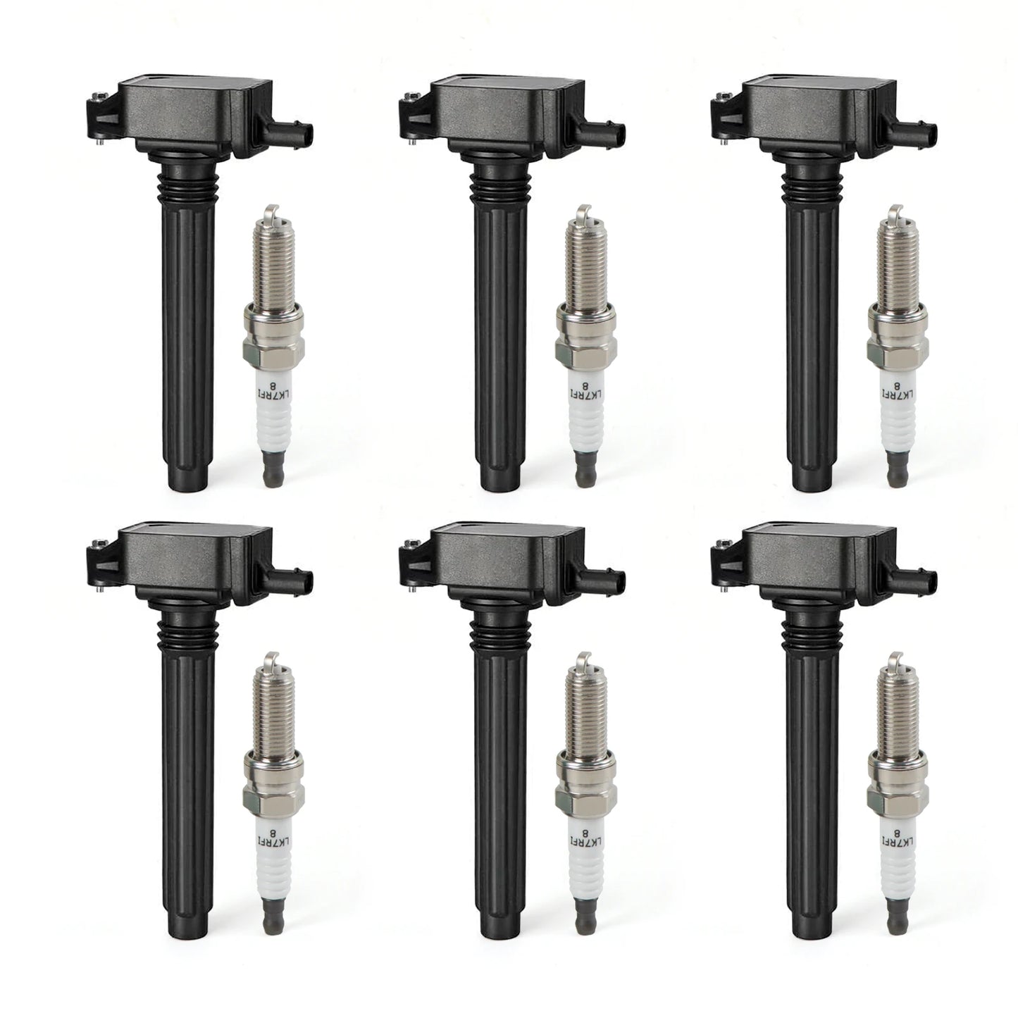 6pcs 36-8196 0221504032 5149168AH 5149168AI 5C1848 Performance Ignition Coil & Iridium Spark Plug Fits Dodge Jeep Ram UF648