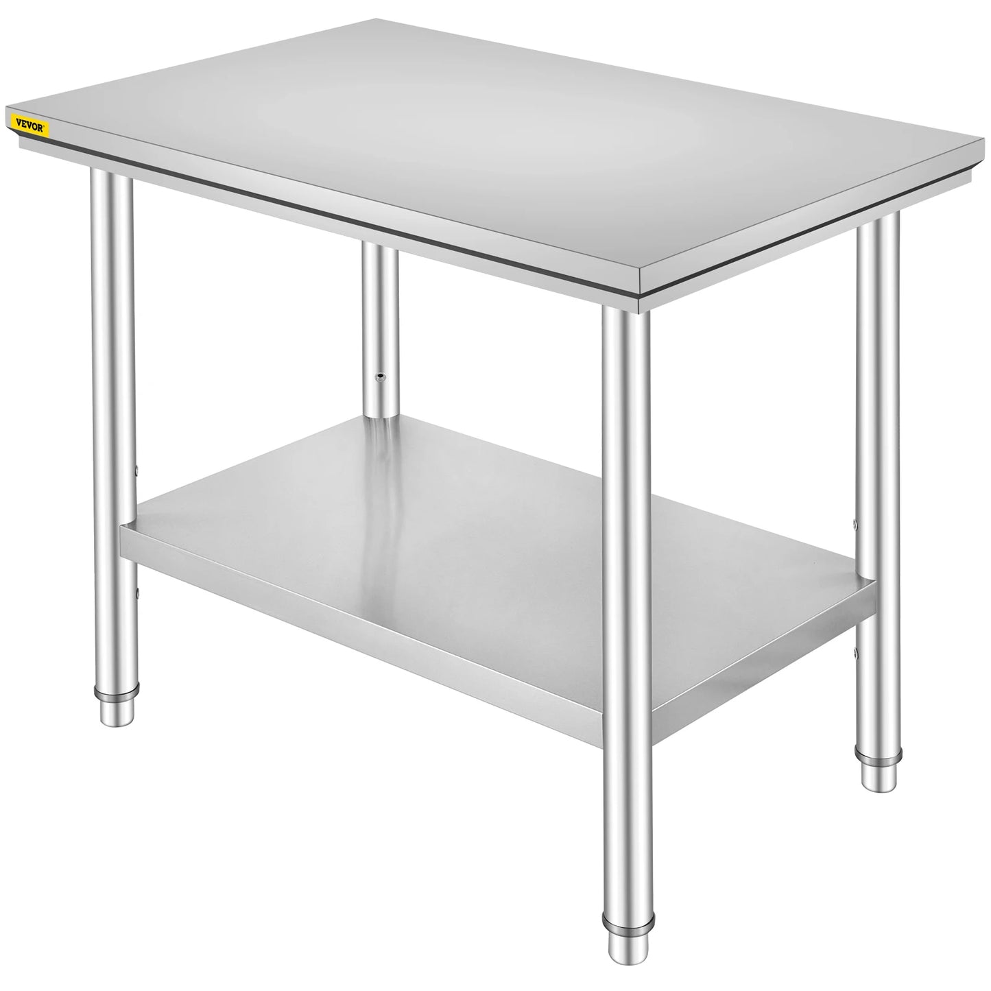Hygienic Stainless Steel Kitchen Work Prep Station With Undershelf