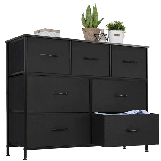 JHK Dresser With 7 Fabric Drawers Storage Organizer Cabinet