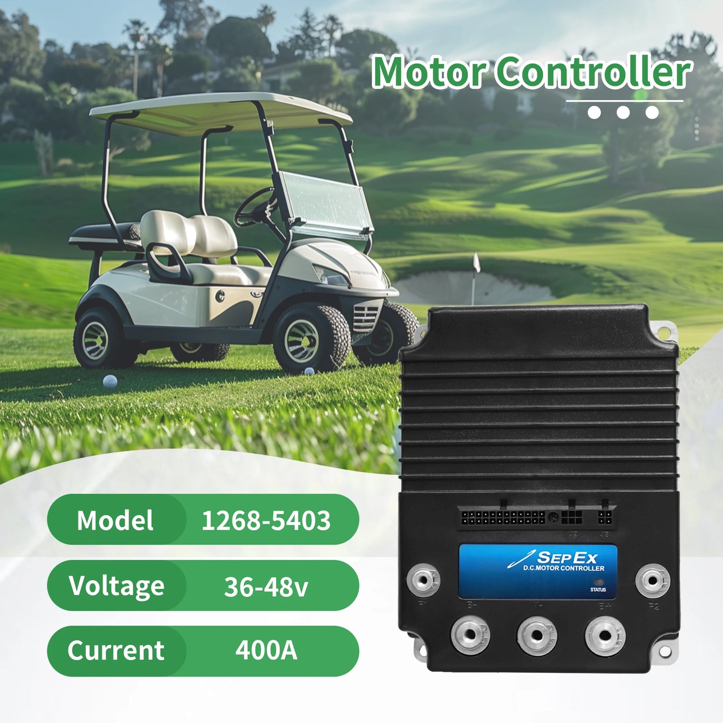 48V 400A 0-5KΩ DC Sepex Motor Controller for Curtis Ezgo Club Car Yamaha 1999-UP Golf Cart Electric Vehicle 1268-5403