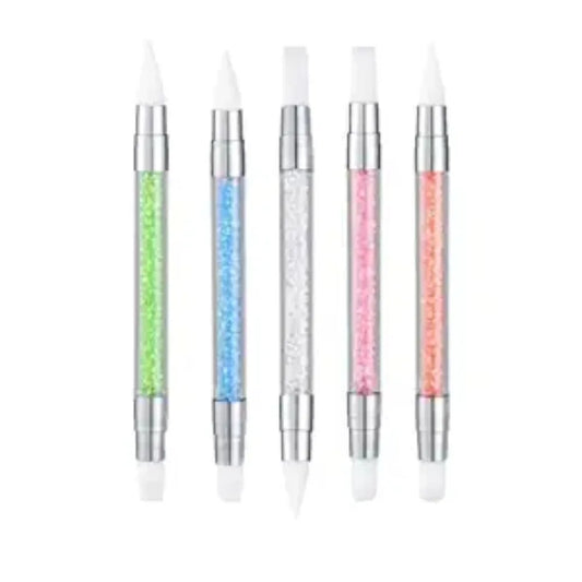 NEW- 5pcs Nail Sculpture Pen - Dual Tipped Silicone Nail Tools, Acrylic Pen & Brushes for Resin, Design Tools for Foil Carving