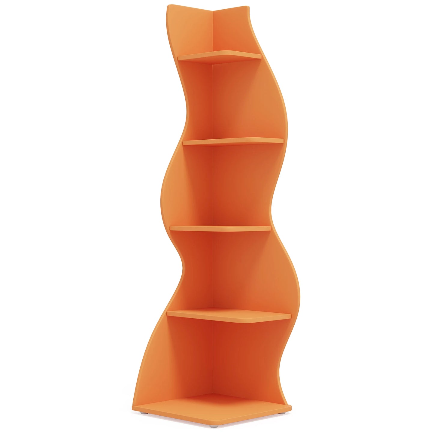 Tribesigns Corner Shelf, Modern 5-Tier Wall Corner Bookshelf, Stylish Corner Small Bookcase Storage Rack Plant Stand