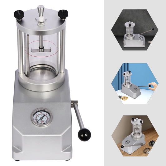 Watch Case Waterproof Pressure Glass Tester,Silver Manual Watch Waterproof Test Tool for Home,Watch Shops