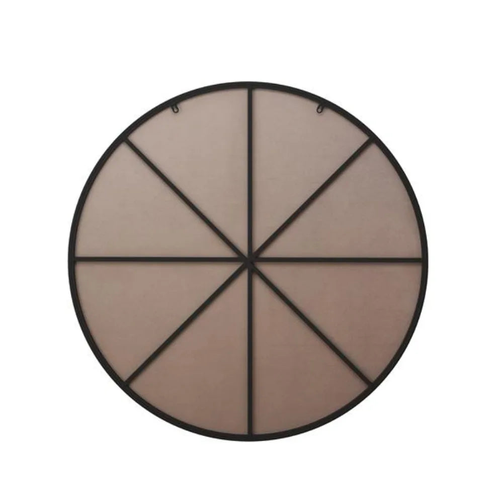 Wall Mirror 42 Inch Black Circular Mirror Metal Framed Mirror Round Vanity Mirror Dressing Mirror, for Bathroom, Living Room, Be