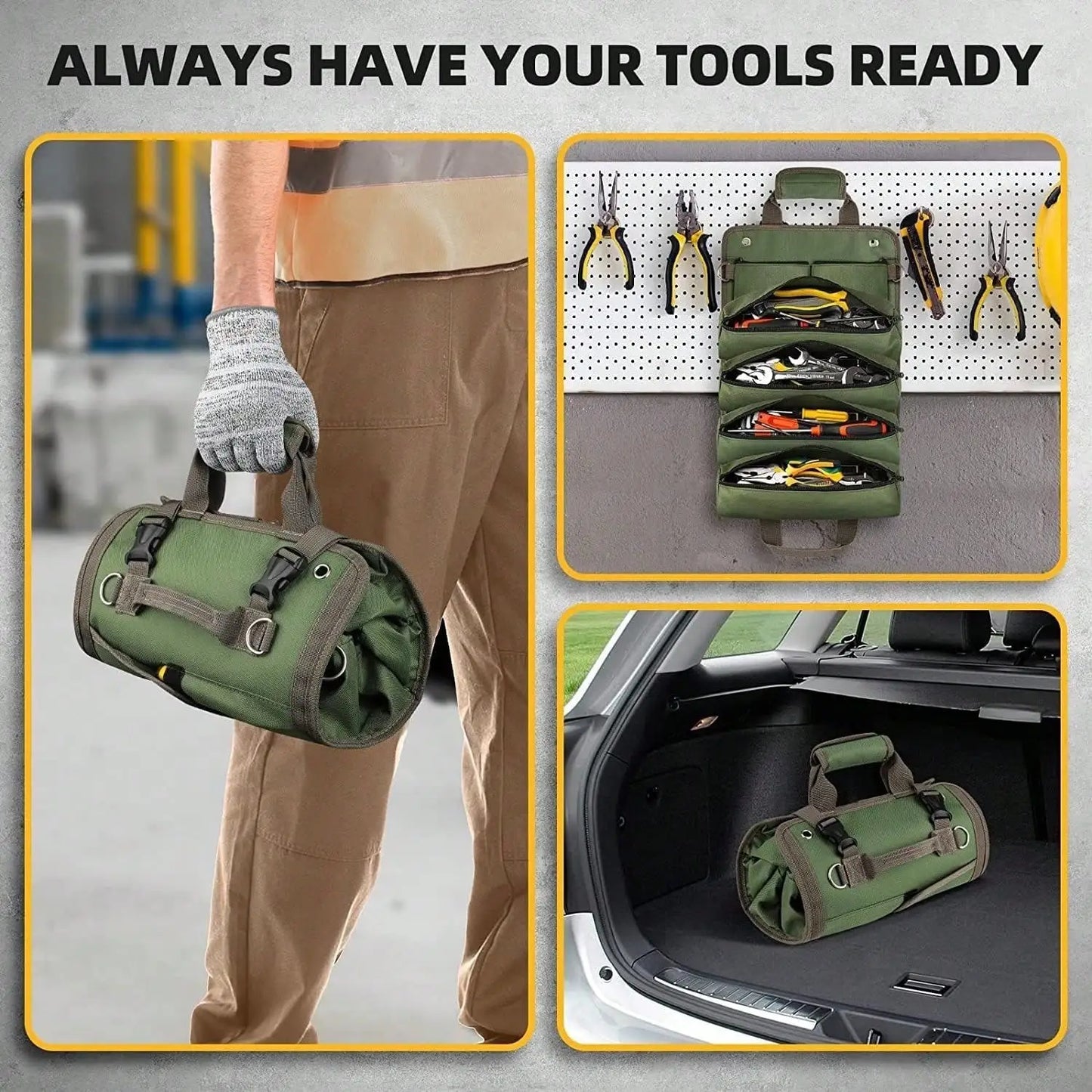 Tool Roll Bag Oxford Cloth, Roll Bag Storage Bag, Hardware Tool Storage Bag, With Removable Tool Bag, Waterproof, Waterproof