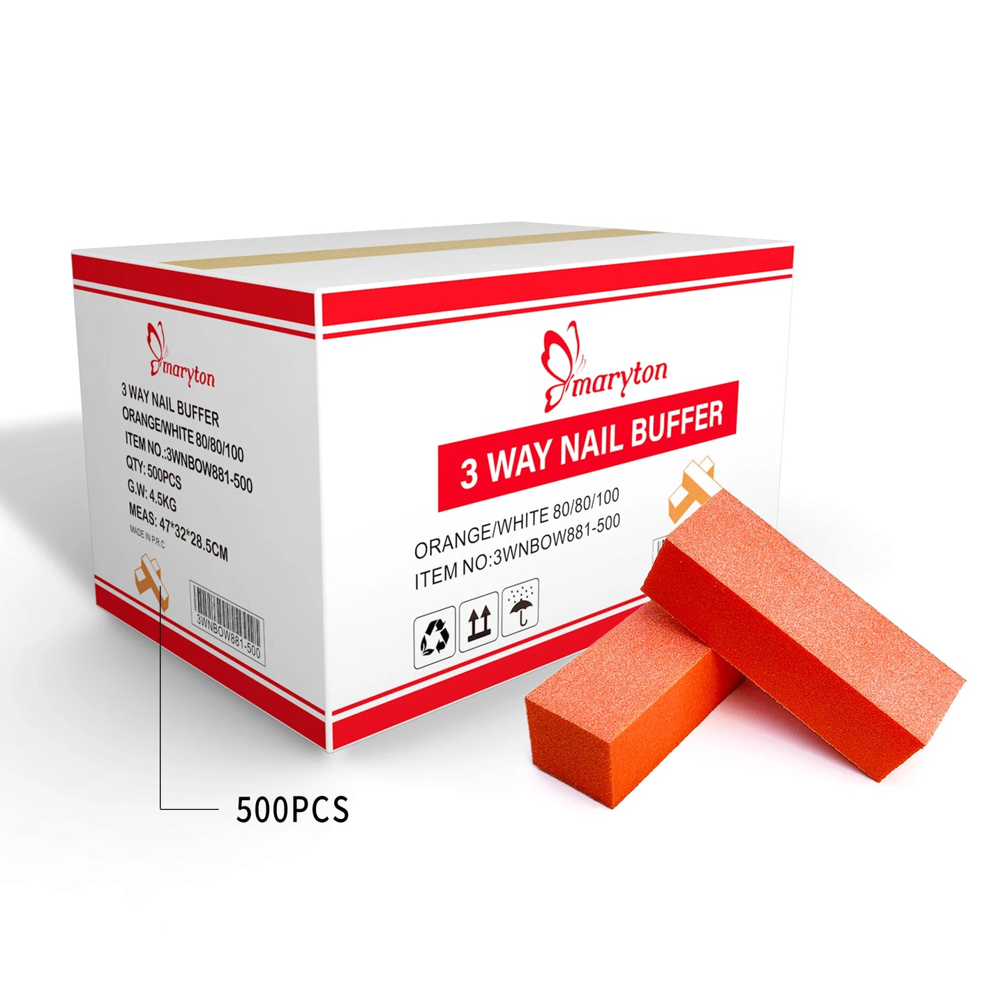 500Pcs/Carton Sponge Nail File Buffer Block Manicure Pedicure File Polishing