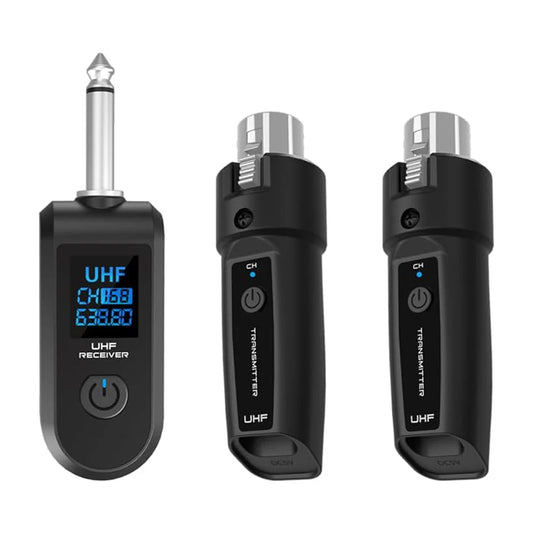 XLR Transmitter and Receiver Microphone Wireless System Wireless Mic Adapter for Audio Mixer Dynamic Mic Electric Guitar Bass