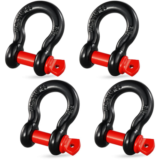 SucceBuy 4pcs 5/8" D-Ring Shackle 8T 13T Breaking Strength Tow Hook with 3/4" Screw Pin for Truck Off Road Towing Accessories