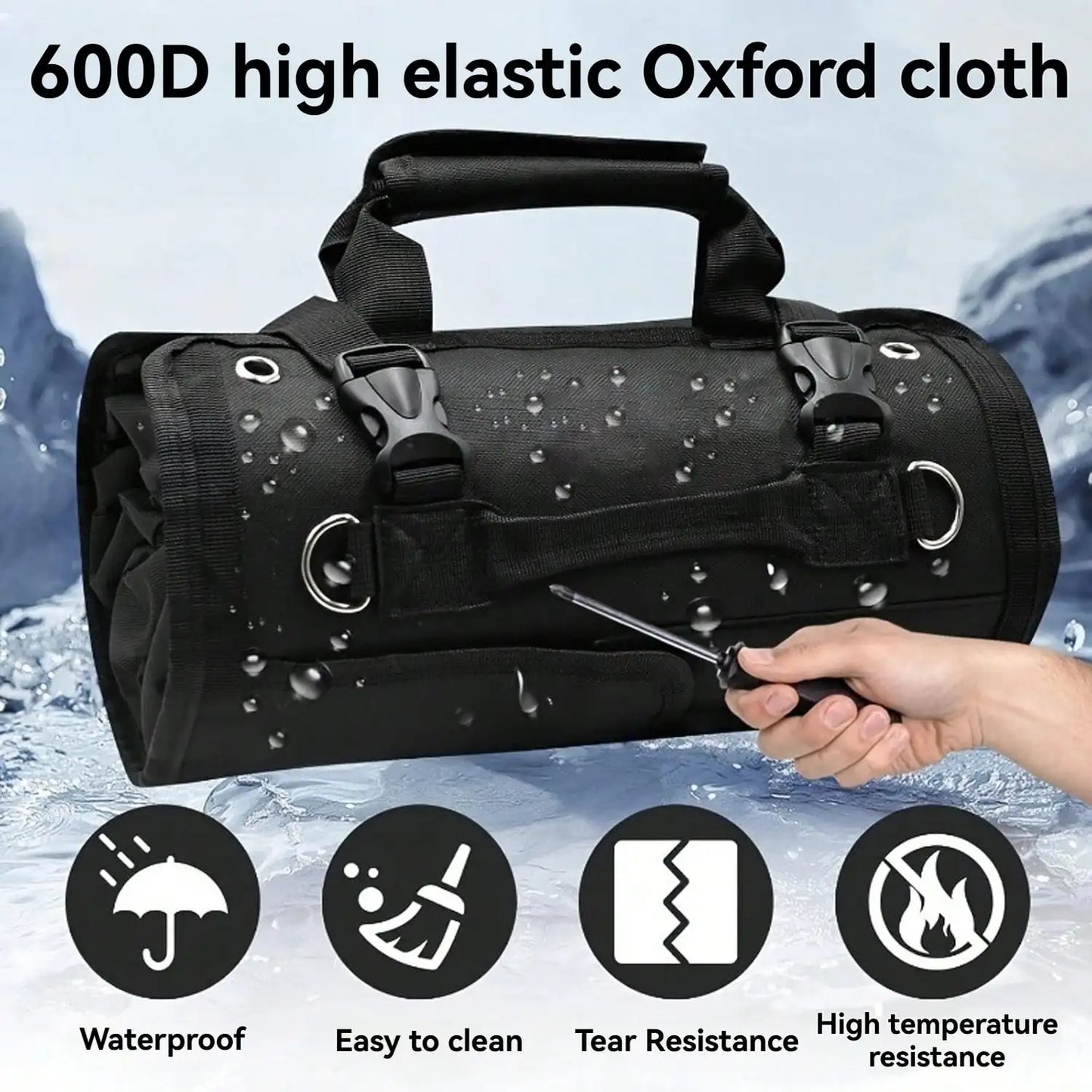 Tool Roll Bag Oxford Cloth, Roll Bag Storage Bag, Hardware Tool Storage Bag, With Removable Tool Bag, Waterproof, Waterproof