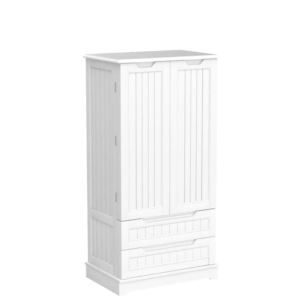 47" High Kitchen Pantry Cabinet with 2 Doors and 2 Drawers, Sturdy and Durable, Entry Storage Cabinet, Kitchen, White