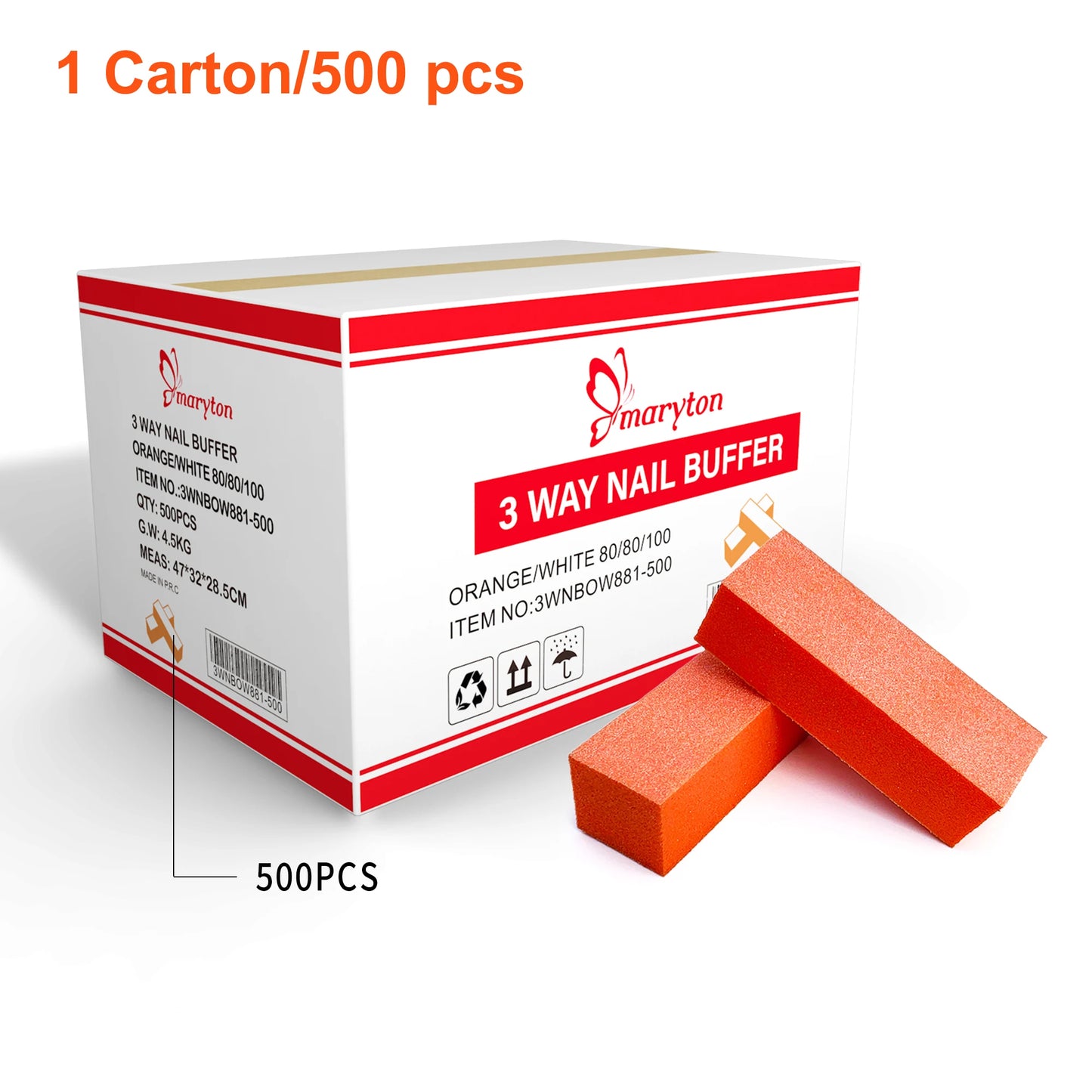 500Pcs/Carton Sponge Nail File Buffer Block Manicure Pedicure File Polishing