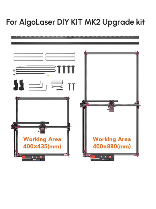 AlgoLaser DIY KIT MK2 10W 5W Engraving Area Expansion Kit Expand Working Area to 33.46" x 15.75"（850mm*400mm) Y-axis Extension