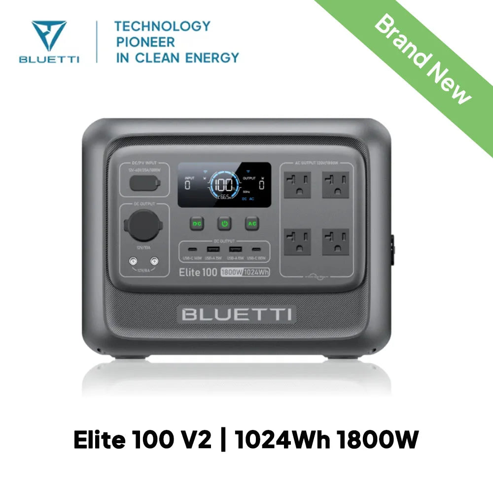 【Brand New】BLUETTI Elite 100 V2 Portable Power Station 1800W 1024Wh with Multiple Outputs for Outdoors & Emergency Use