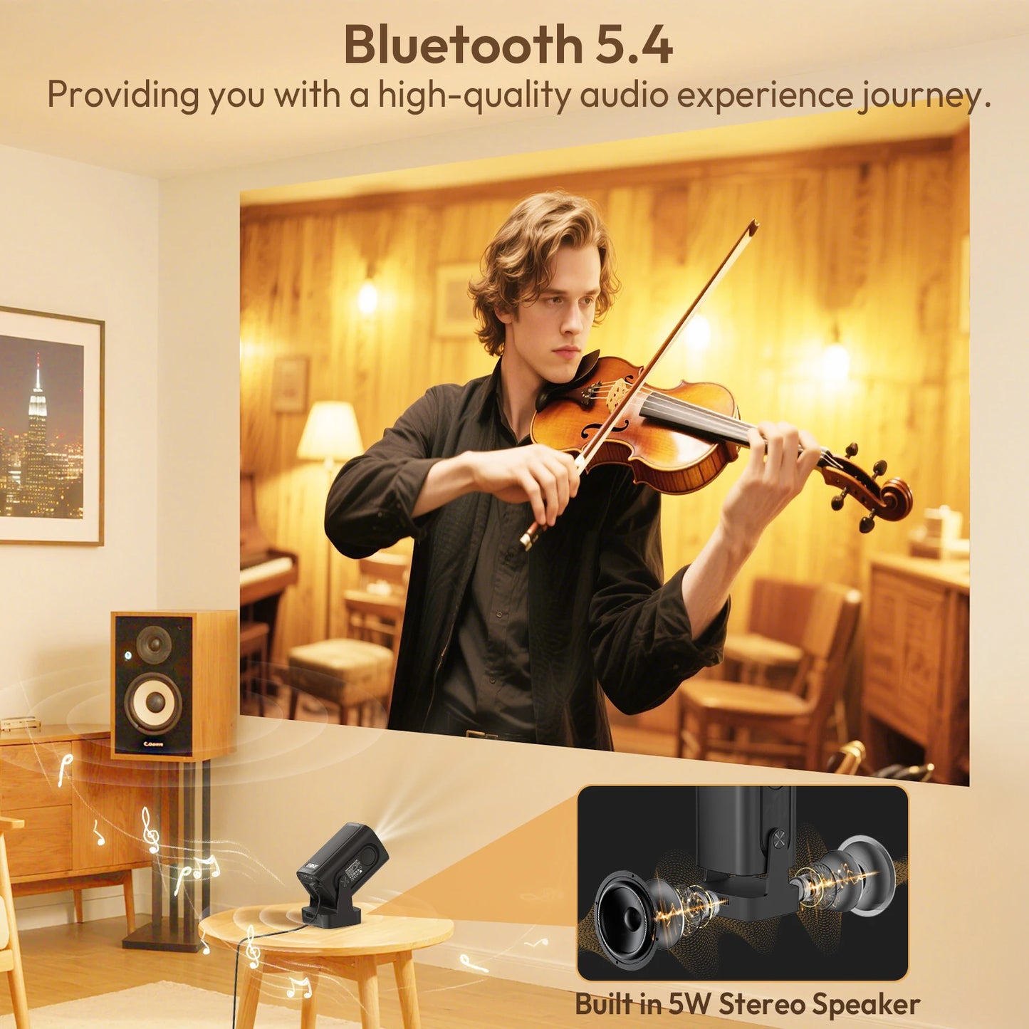 XGODY 4K HD 300ANSI Projector Cinema Bluetooth WiFi 1080P Android Home Theater Smart