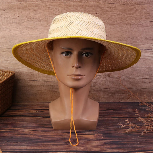 Women Men Straw Hat Breathable Big-brimmed Anti UV Sunshade Convenient Summer Sunshade Hat For Outdoor Camping Fishing